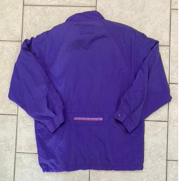 Vintage Retro 80s Windbreaker Jacket Atlantic Unisex Medium Purple - Picture 8 of 8